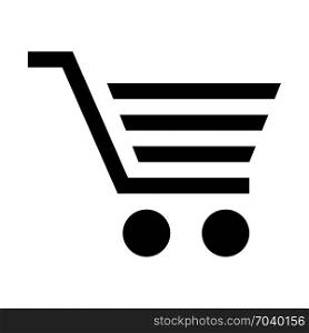 Retail outlet shopping trolley, icon on isolated background