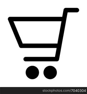 Retail shop trolley, icon on isolated background