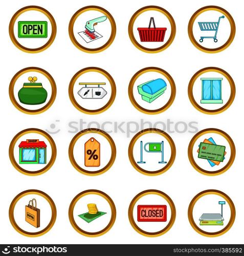 Retail vector set in cartoon style isolated on white background. Retail vector set, cartoon style