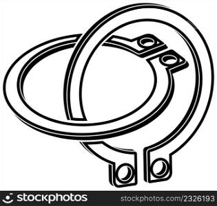 Retaining Ring Icon, Metal Fastener Icon Vector Art Illustration