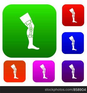 Retentive bandage set icon color in flat style isolated on white. Collection sings vector illustration. Retentive bandage set color collection