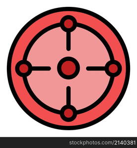 Reticle focus icon. Outline reticle focus vector icon color flat isolated. Reticle focus icon color outline vector