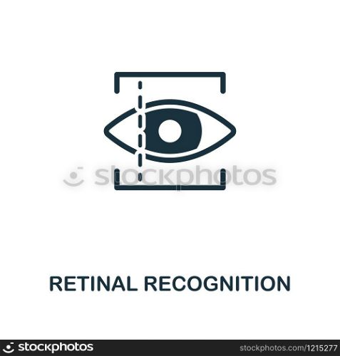 Retinal Recognition icon. Premium style design from security collection. UX and UI. Pixel perfect retinal recognition icon for web design, apps, software, printing usage.. Retinal Recognition icon. Premium style design from security icon collection. UI and UX. Pixel perfect Retinal Recognition icon for web design, apps, software, print usage.