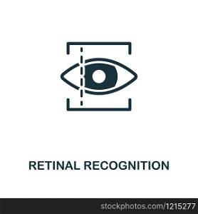 Retinal Recognition icon. Premium style design from security collection. UX and UI. Pixel perfect retinal recognition icon for web design, apps, software, printing usage.. Retinal Recognition icon. Premium style design from security icon collection. UI and UX. Pixel perfect Retinal Recognition icon for web design, apps, software, print usage.