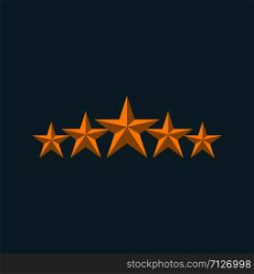 Reting stars icon concept background. Vector eps10. 5 Rating stars isolated on blue background