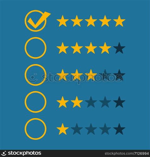 Reting stars icon concept background. Vector eps10