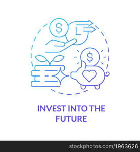 Retiral plan concept icon. Create pension fund abstract idea thin line illustration. Saving money for future retirement. Grow money capital. Income management. Vector isolated outline color drawing. Retiral plan concept icon