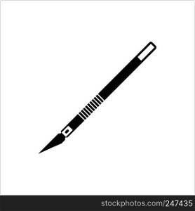 Retractable Razor Paper Cutter Knife Icon Vector Art Illustration