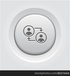 Retraining Icon. Business Concept. Retraining Icon. Business Concept. Grey Button Design