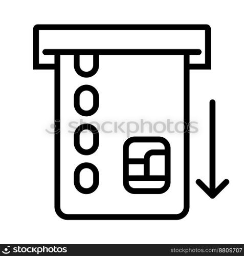 Retrieve card icon line isolated on white background. Black flat thin icon on modern outline style. Linear symbol and editable stroke. Simple and pixel perfect stroke vector illustration
