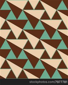 Retro 3D green and brown diagonal triangles.Abstract layered pattern. Bright colored background with realistic shadow and thee dimensional effect.