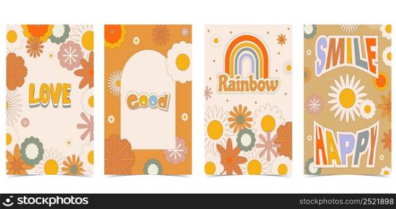 Retro 70s and 80s teenager background design in pop and groovy style