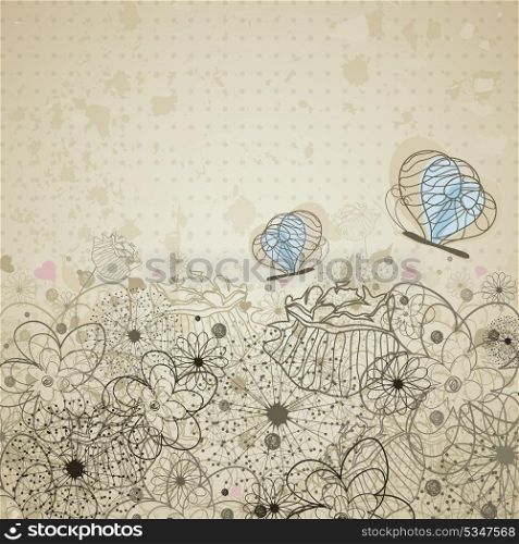 Retro a flower background. A vector illustration