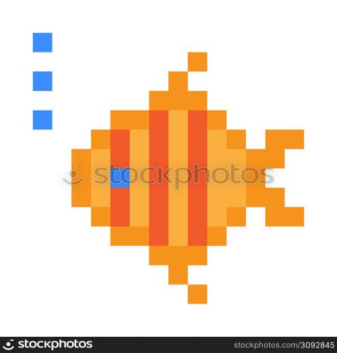 Retro abstract illustration with pixel fish. Pixel art. Vector illustration. stock image. EPS 10.. Retro abstract illustration with pixel fish. Pixel art. Vector illustration. stock image.