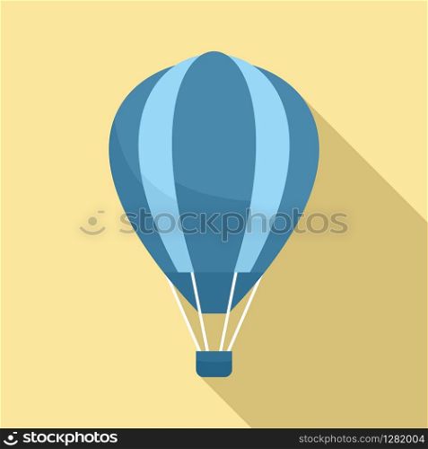 Retro air balloon icon. Flat illustration of retro air balloon vector icon for web design. Retro air balloon icon, flat style