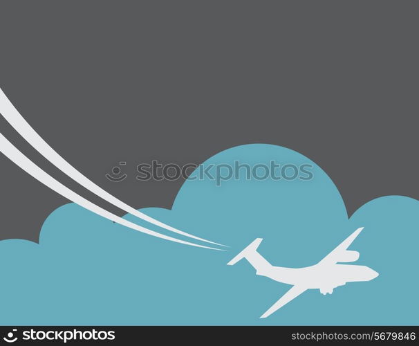 Retro Airplane Banner. Vector Illustration for Your Design. EPS10