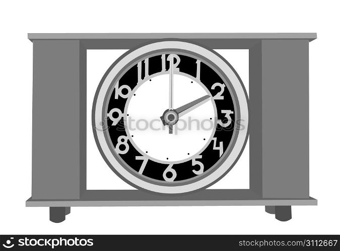 retro alarm clock on white background, vector illustration