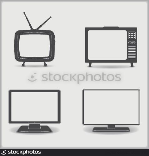 Retro and modern TV icons