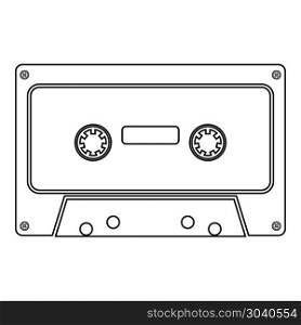 Retro audio cassette icon black color vector illustration flat style simple image