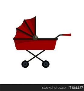 Retro baby carriage icon. Flat illustration of retro baby carriage vector icon for web design. Retro baby carriage icon, flat style