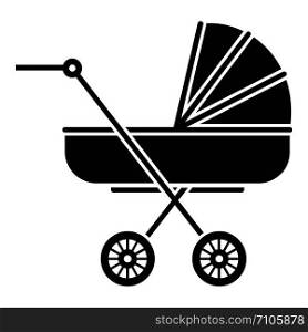 Retro baby carriage icon. Simple illustration of retro baby carriage vector icon for web design isolated on white background. Retro baby carriage icon, simple style