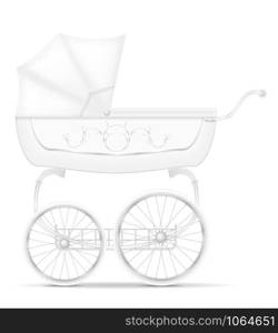 retro baby carriage stock vector illustration isolated on white background