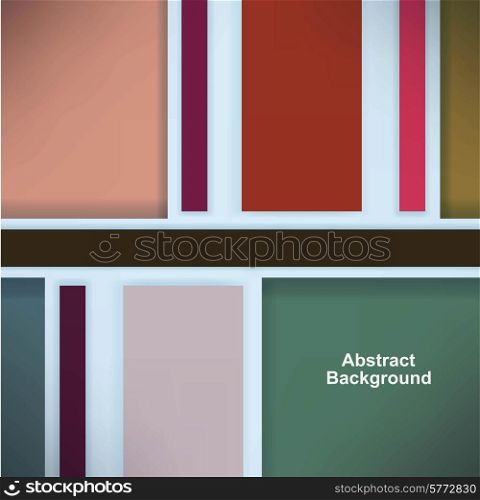 Retro background with colored squares and stripes