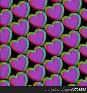 retro background with hearts