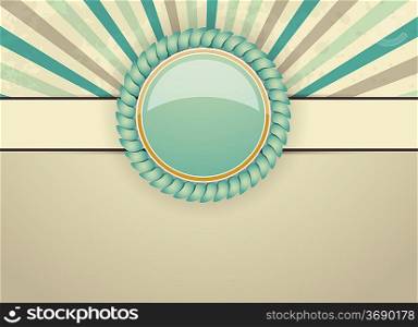 Retro background with quality label. Abstract illustration