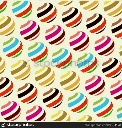 retro background with striped balls