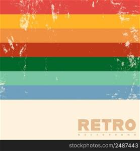 Retro background with vintage grunge texture and colored stripes. Vector illustration.. Retro background with vintage grunge texture and colored stripes. Vector illustration