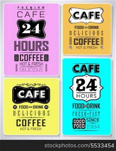 Retro bakery labels and typography, coffee shop, cafe, menu design elements