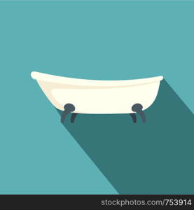 Retro bathtube icon. Flat illustration of retro bathtube vector icon for web design. Retro bathtube icon, flat style