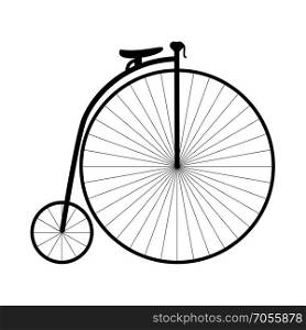 Retro bicycle black icon .