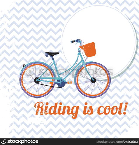 Retro bicycle poster, riding is cool vector illustration