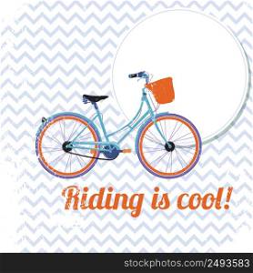 Retro bicycle poster, riding is cool vector illustration