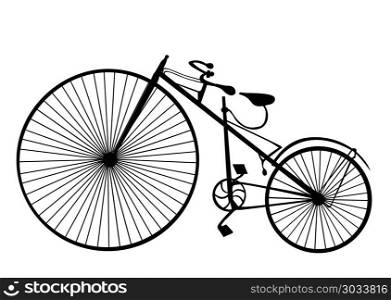 Retro bicycle silhouette icon isolated on white background. Vect. Retro bicycle silhouette icon isolated on white background. Vector. Retro bicycle silhouette icon isolated on white background. Vector