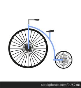 Retro bicycle wheel illustration design. Isolated white ride transportation vehicle travel. Vector bicycle transport cycle antique drawing. Cartoon symbol classic element nostalgia object