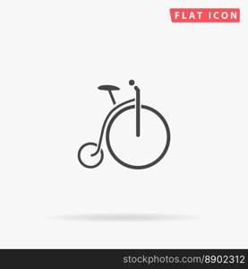 Retro bike flat vector icon. Hand drawn style design illustrations.. Retro bike flat vector icon
