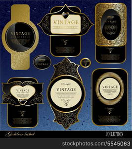 Retro black gold label/can be used for invitation, congratulation or website layout vector