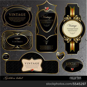 Retro black gold label/can be used for invitation, congratulation or website layout vector