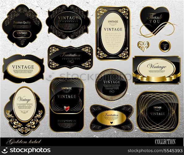 Retro black gold label/can be used for invitation, congratulation or website layout vector