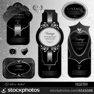 Retro black silver label/can be used for invitation, congratulation/