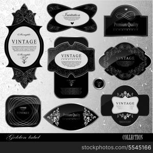 Retro black silver label/can be used for invitation, congratulation/