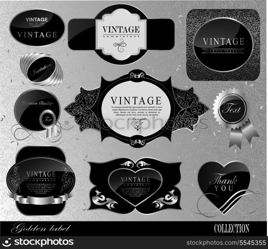 Retro black silver label/can be used for invitation, congratulation/