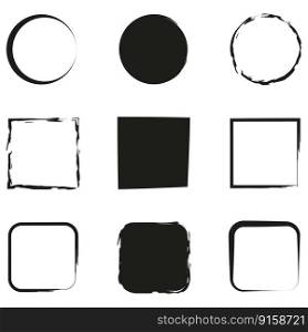 Retro brush squares, circles. Photo frame. Vector illustration. EPS 10.. Retro brush squares, circles. Photo frame. Vector illustration.