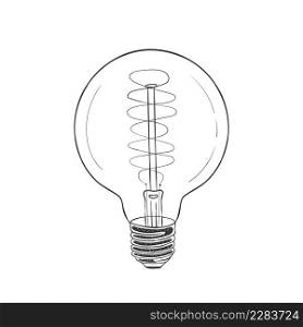 Retro bulbs concept. Light bulbs hand drawn icons. Light bulb sketch. Vector illustration