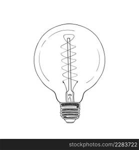 Retro bulbs. Light bulbs hand drawn icons. Light bulb sketch. Vector illustration