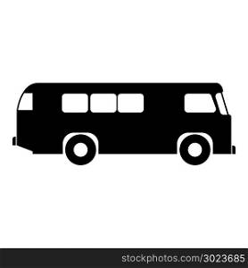 Retro bus icon black color