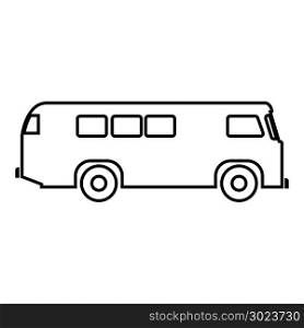 Retro bus icon black color vector illustration flat style simple image